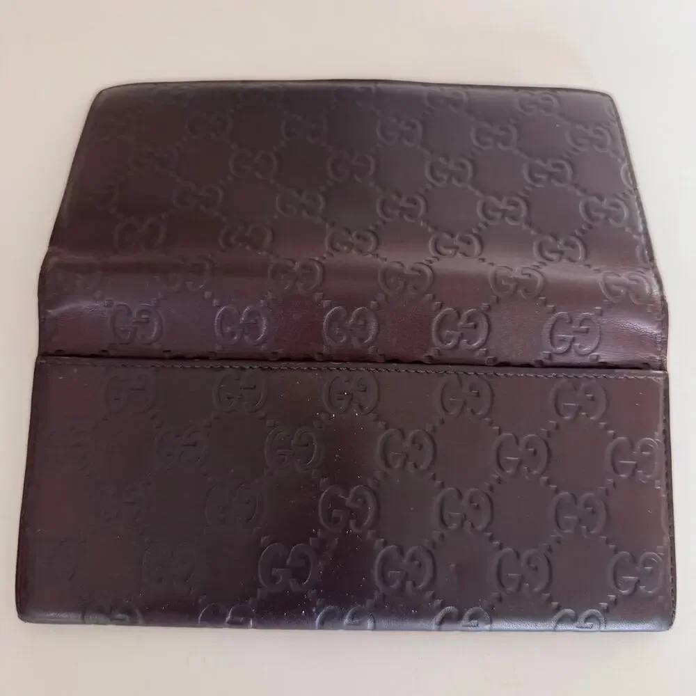 ❌SOLD❌ GUCCI Guccissima Continental Wallet in Brown Leather - Picture 5 of 10